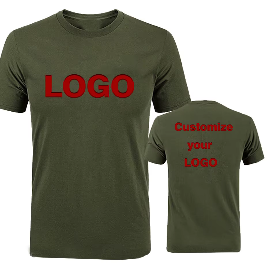 Taille européenne coton T-shirt personnalisé avant et arrière équipe école uniforme magasin Logo tex