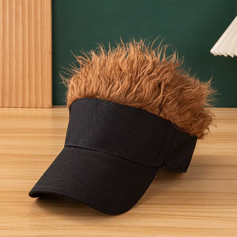 Casquette de baseball créative multicolore avec perruque intégrée, protection UV, légère, style punk