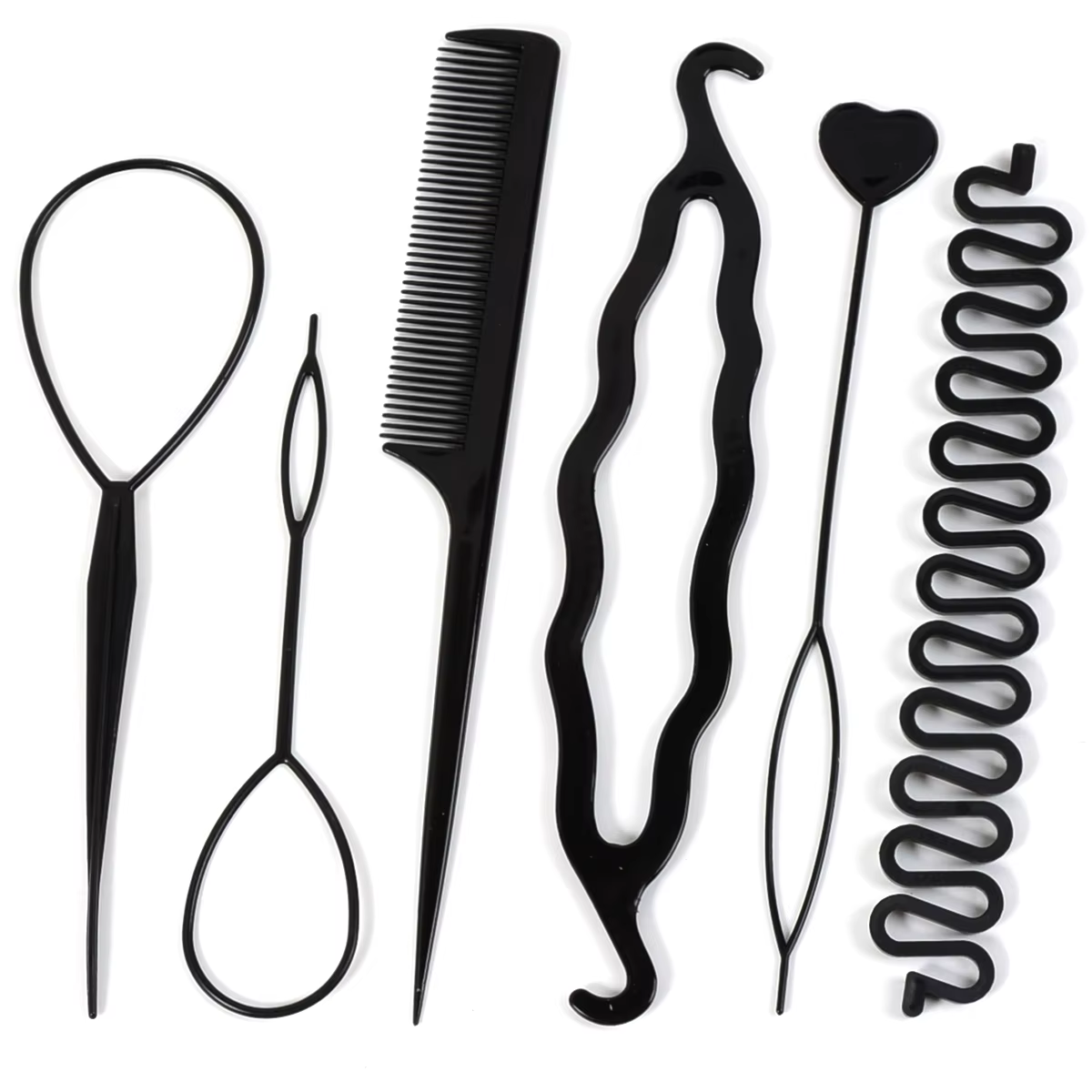 6 pièces/ensemble outil de tressage de cheveux magiques multiples femmes fille cheveux beignet chign