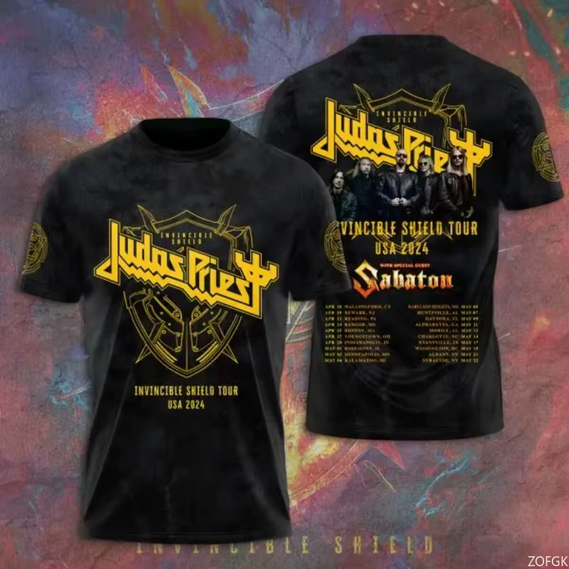 Judas Priest Band 3d impression T-shirt hommes femmes mode col rond manches courtes hauts t-shirts R