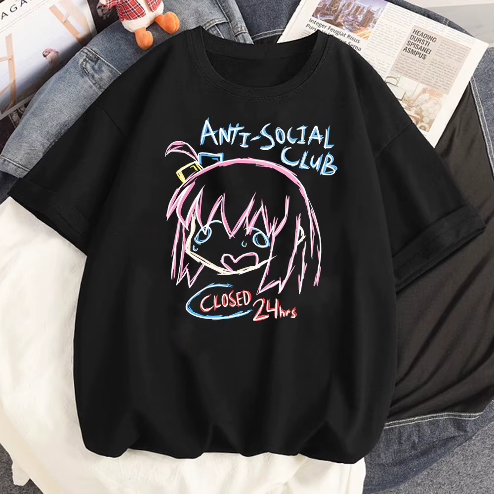 T-shirt Bocchi The Rock pour adolescents, style années 2000, Kawaii, Grunge, années 80, Punk, Vintag