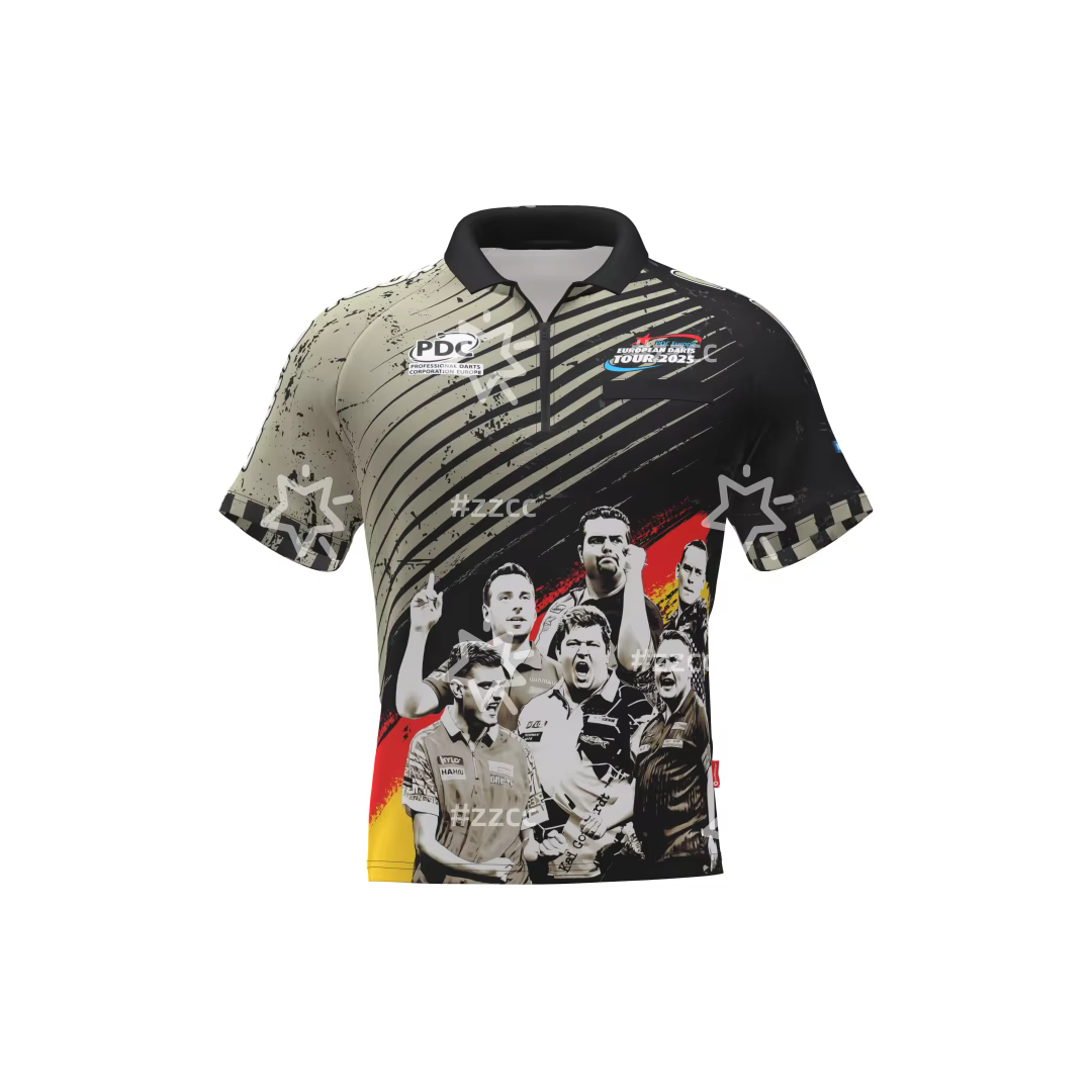 PDC Tour chemise équipe allemagne Dart sport chemise impression 3d automne sport sec rapide hommes T