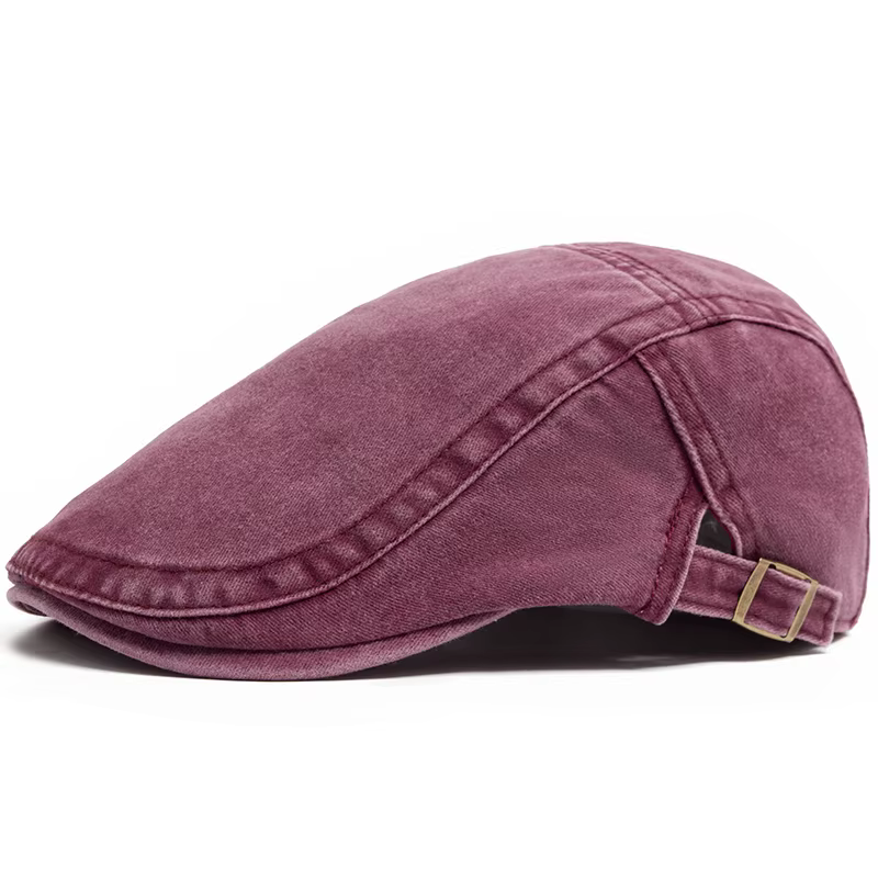 Béret Vintage en coton pour hommes et femmes, casquette à visière plate, décontractée, automne, rétr