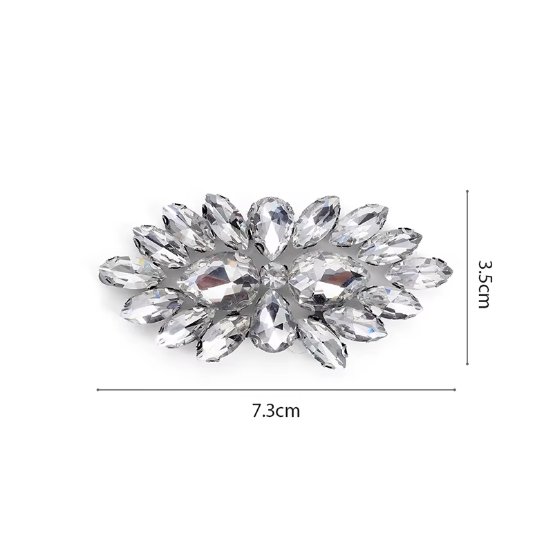 Patch de strass transparents en cristal, 2 pièces/ensemble, fer sur diamant pour vêtements, sacs, sw