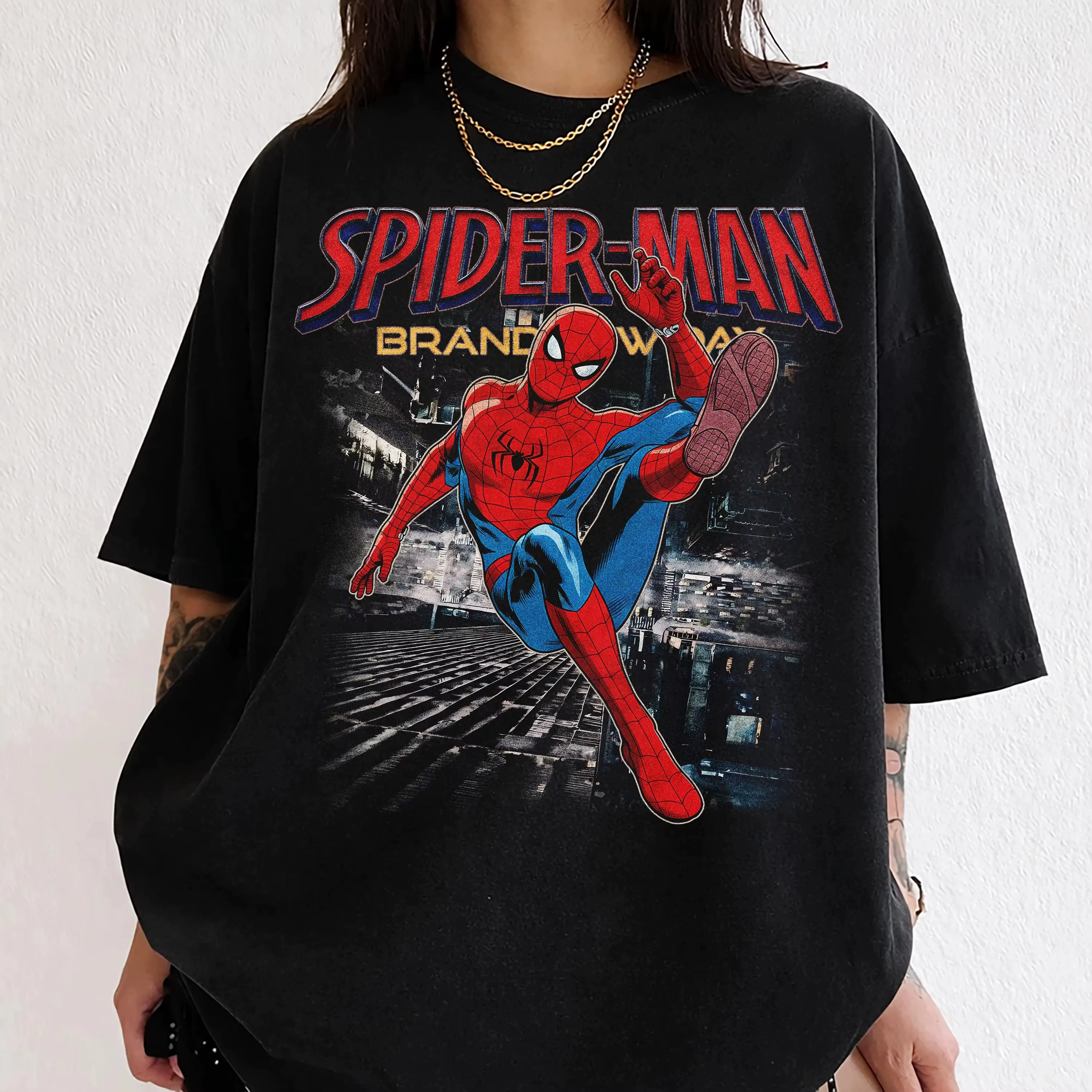 T-shirt vintage Spider-Man A Brand New Day imprimé pour hommes et femmes, coupe ample et oversize, c