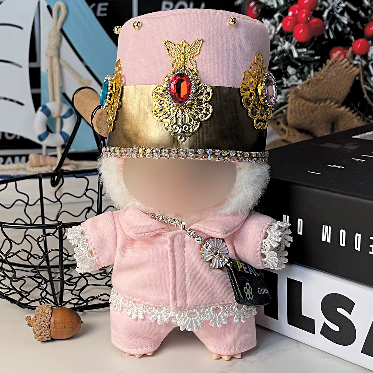 Vêtements Labubu pour poupées de 15-17 cm : Accessoires de mode DIY, style luxueux avec chapeau de p