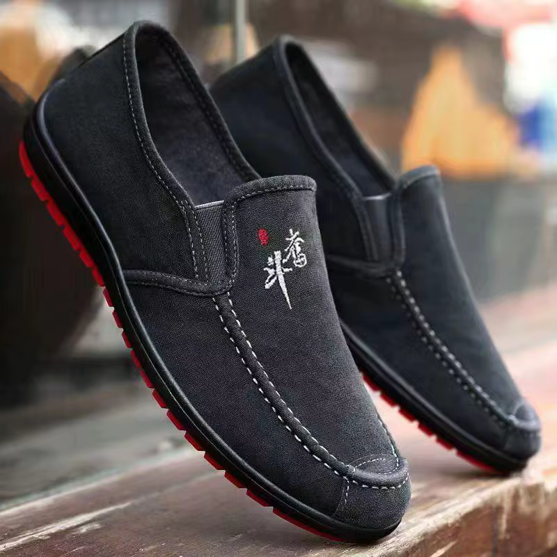Chaussures en toile Denim bleu pour hommes, baskets à enfiler pour l'été, mocassins de conduite en p