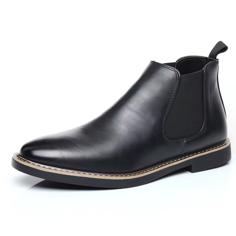 Bottines Chelsea de Style britannique pour hommes, bottines rétro marron à bout pointu, chaussures m