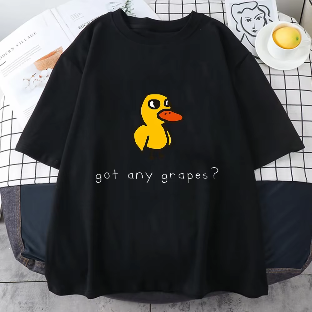 T-shirts The Duck Song Got Any Grapes à motifs amusants, style Manga/Bande Dessinée, mode Harajuku K
