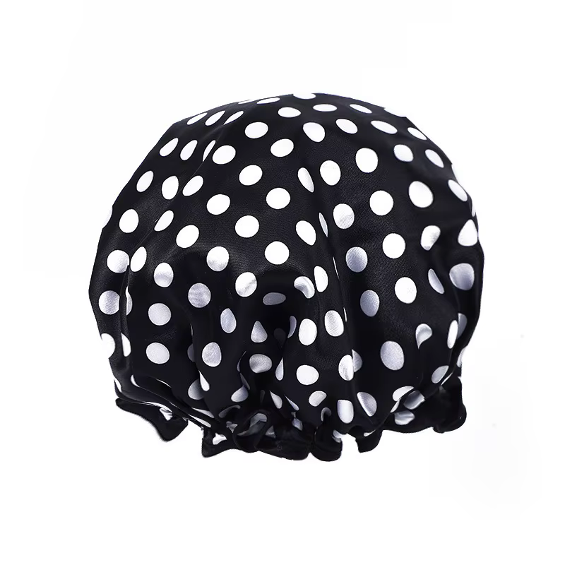 Bonnet de douche étanche imprimé léopard, Double couche élastique, couverture de cheveux, Point ondu