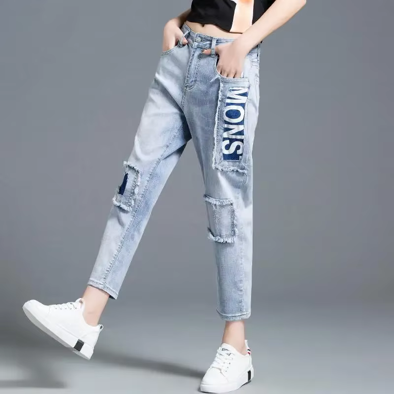 Pantalon de cowboy ample pour femme, jean baggy, haut rétro, pantalon décontracté, savoir, coupe cou