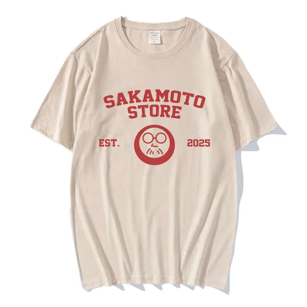 T-shirts Sakamoto Store EST 2026, impression de dessins animés manga Sakamoto Days, t-shirt à manche