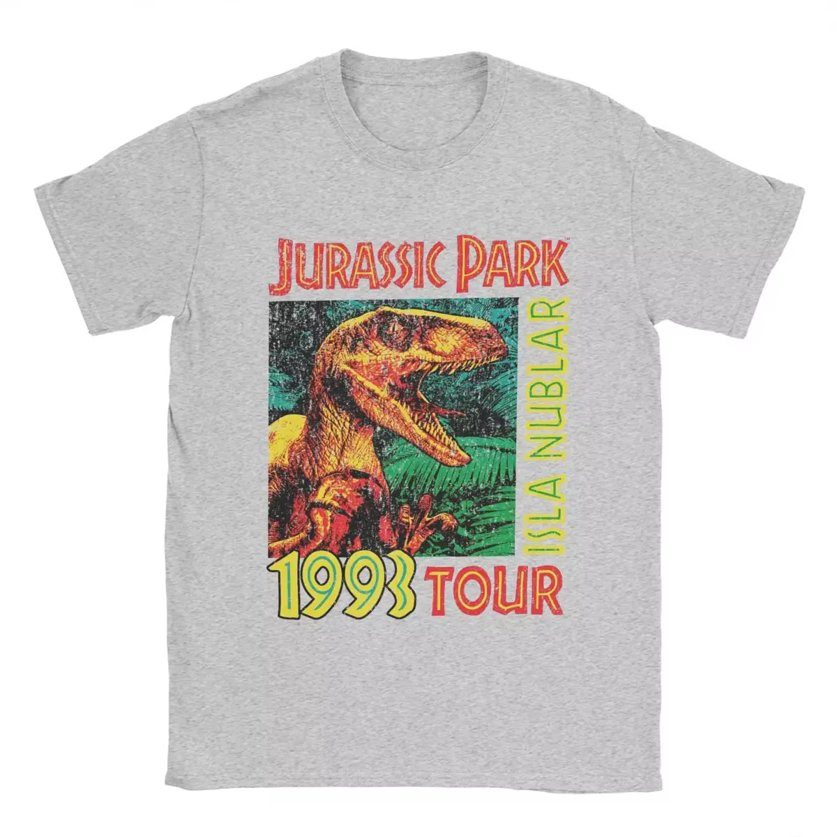 T-Shirts pour hommes Jurassic Park 1993 Tour imprimé nouveauté solide coton T-Shirts col rond hauts 