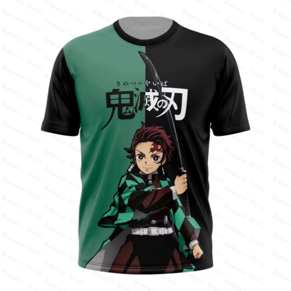 T-shirt Tanjiro Kamado Demon Slayer imprimé sur toute la surface, t-shirt pour enfants, t-shirt athl