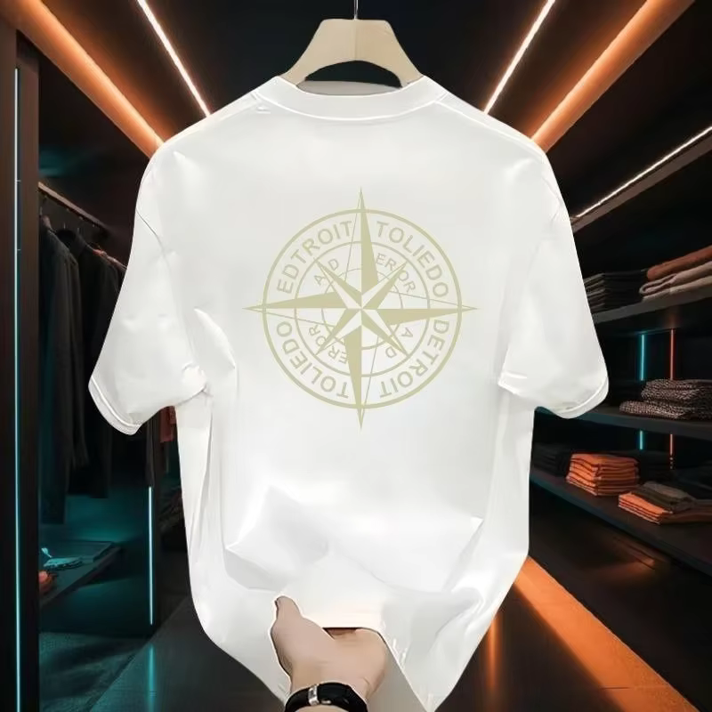 T-shirt pour homme de haute qualité, en coton pur épais, nouveau modèle d'été, avec motif imprimé, é