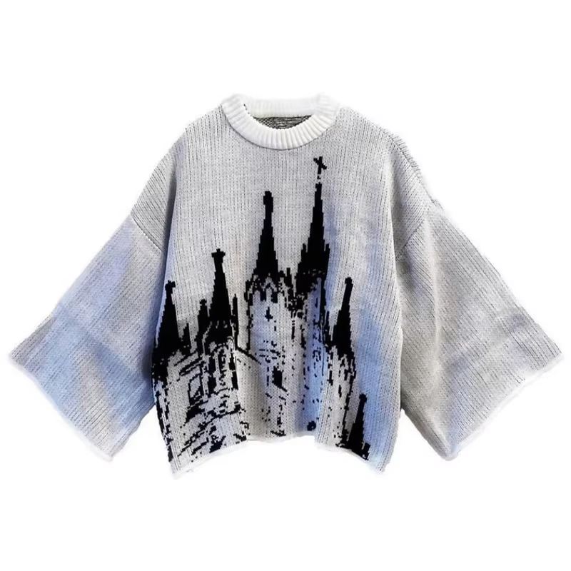 Pull ample pour hommes et femmes Harajuku, vêtements Y2k, vêtements de rue hip-hop, pull gothique, s