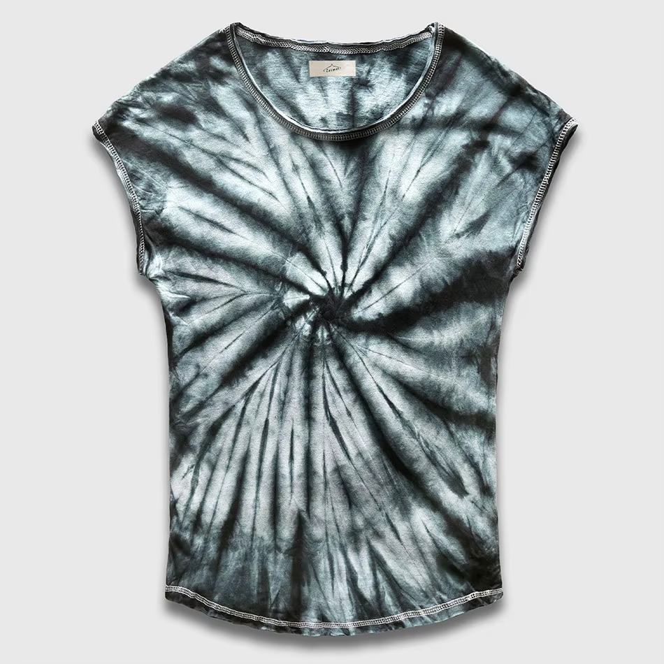 Zecmos-T-Shirt teinture pour hommes à la mode T-Shirt teinture pour hommes, dégradé T-Shirt Vintage 