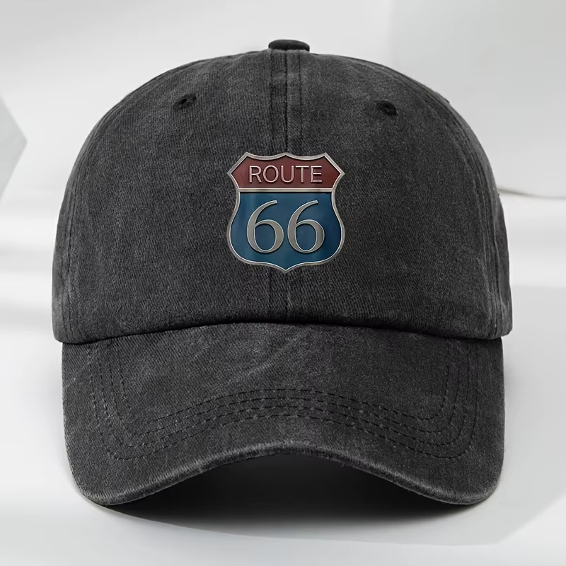 Casquette de baseball vintage Route 66 pour hommes et femmes, casquette rétro vieillie style « Dad H