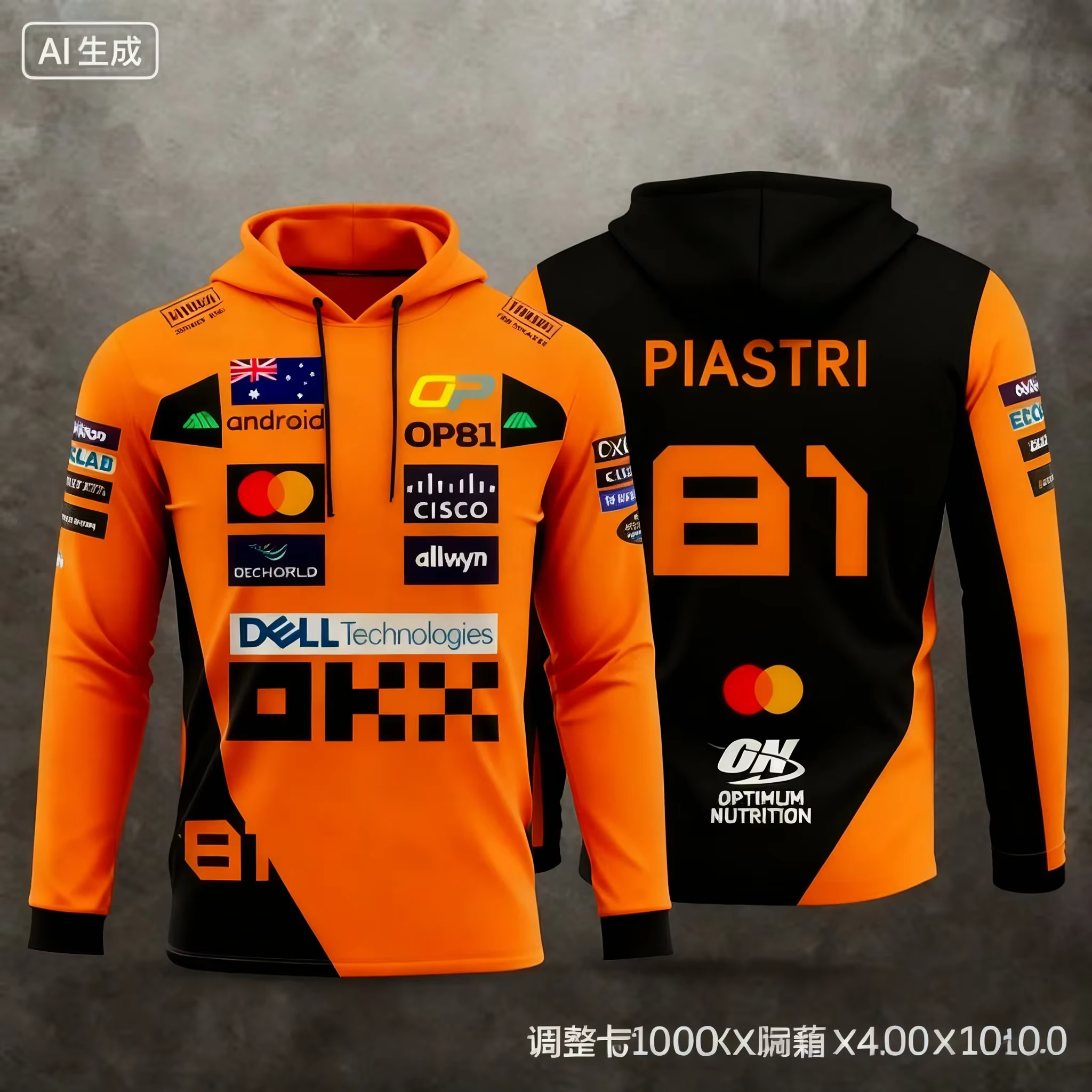 Lando Norris # Sweat-shirt à capuche 4 Racing, pour hommes et femmes, inspiré du logo de l'équipe Mc