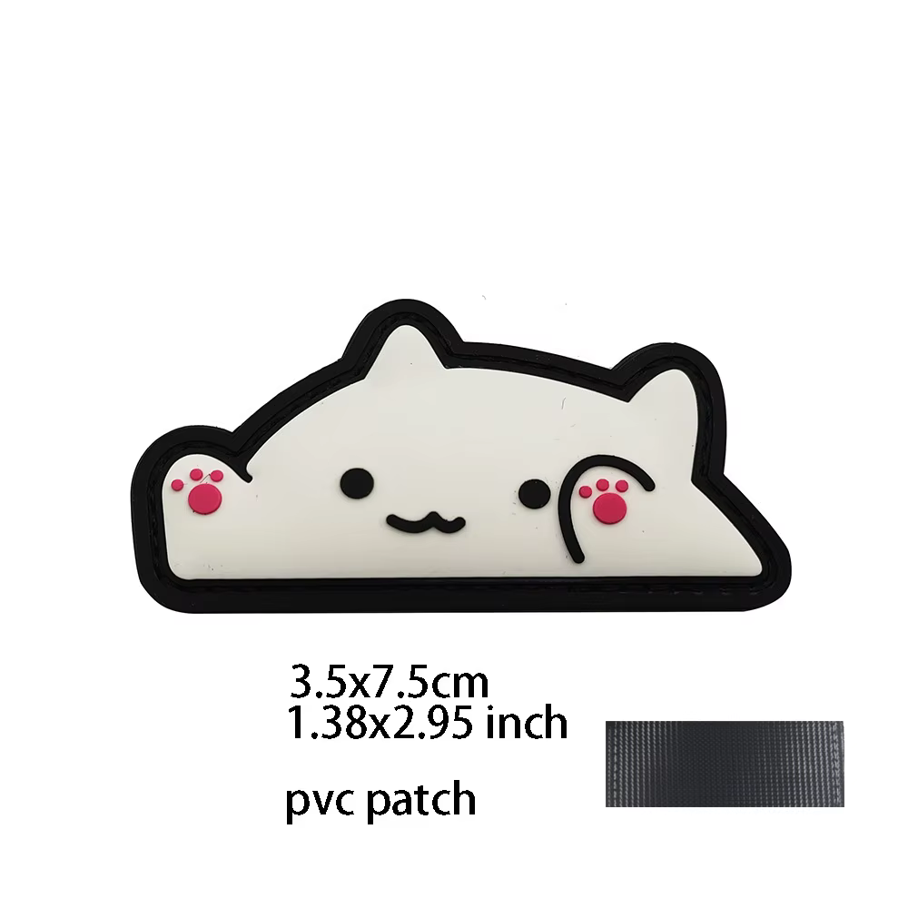 Nouveaux accessoires de sac d'extérieur: Badge de chat satirique Graffiti chat 3D PVC magique bricol