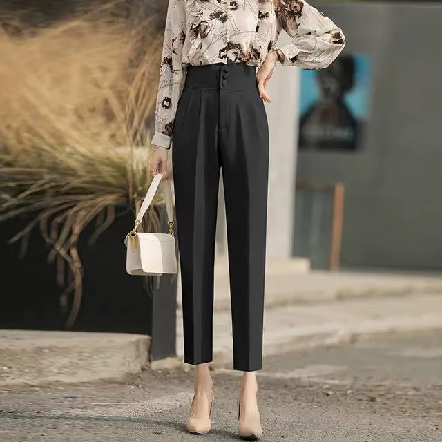 Sarouel fjWoman-Pantalon court d'été pour femme, mode décontractée élégante, style coréen, tendance