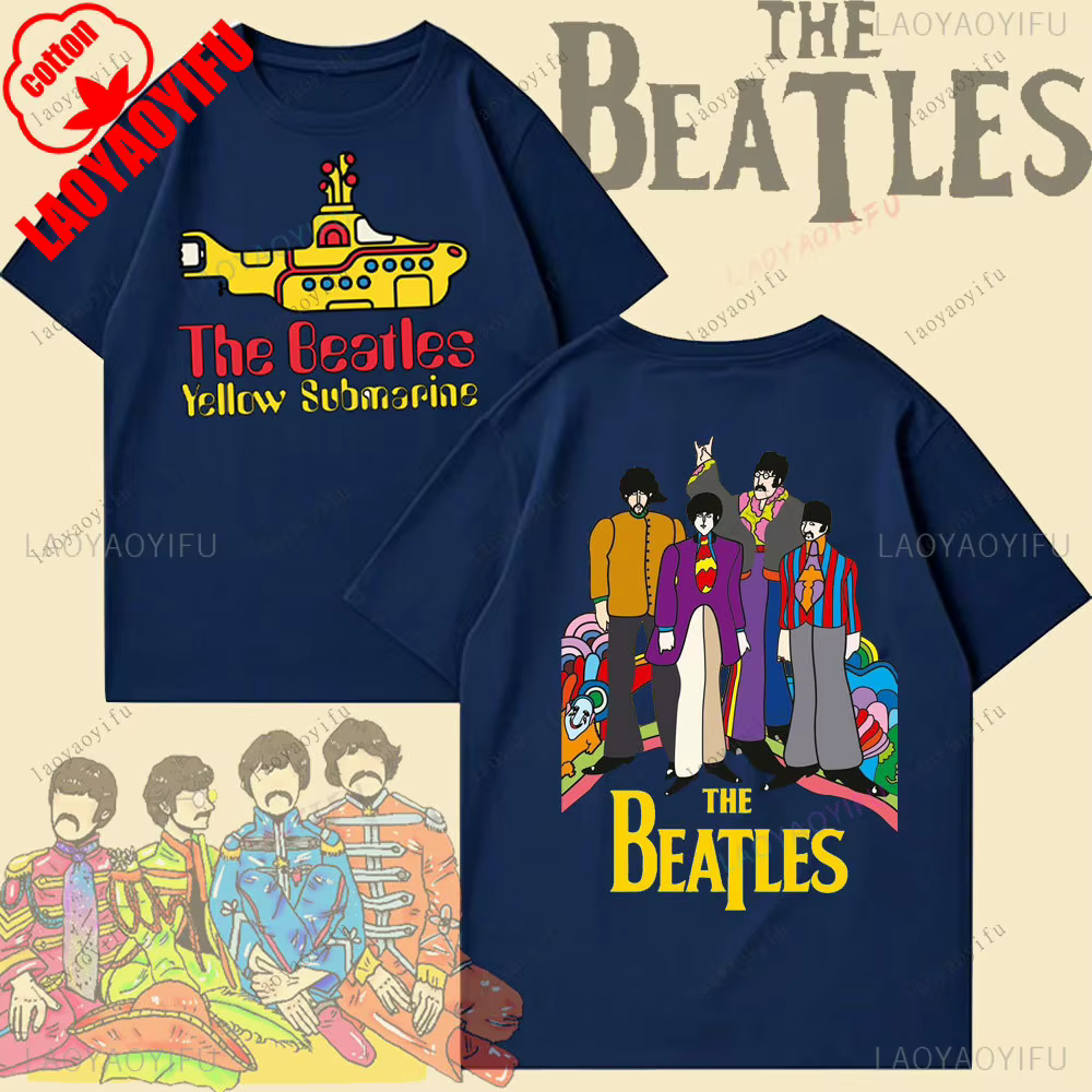 T-shirt The Beatles Black Rock Band, mode automne, sport, hauts en coton de haute qualité, T-shirt p