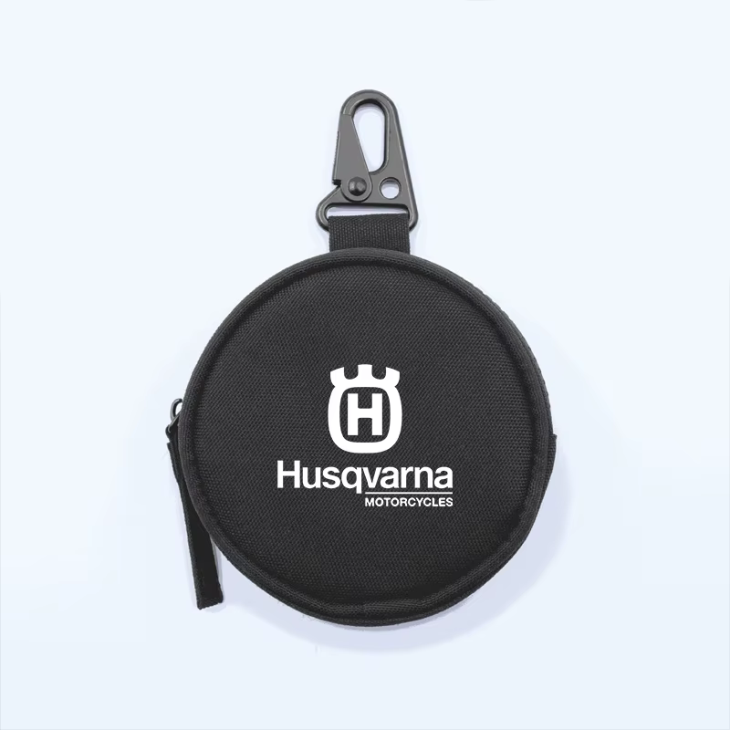Petit sac de rangement rond, pochette portable à fermeture éclair, pour écouteurs, clés, porte-monna