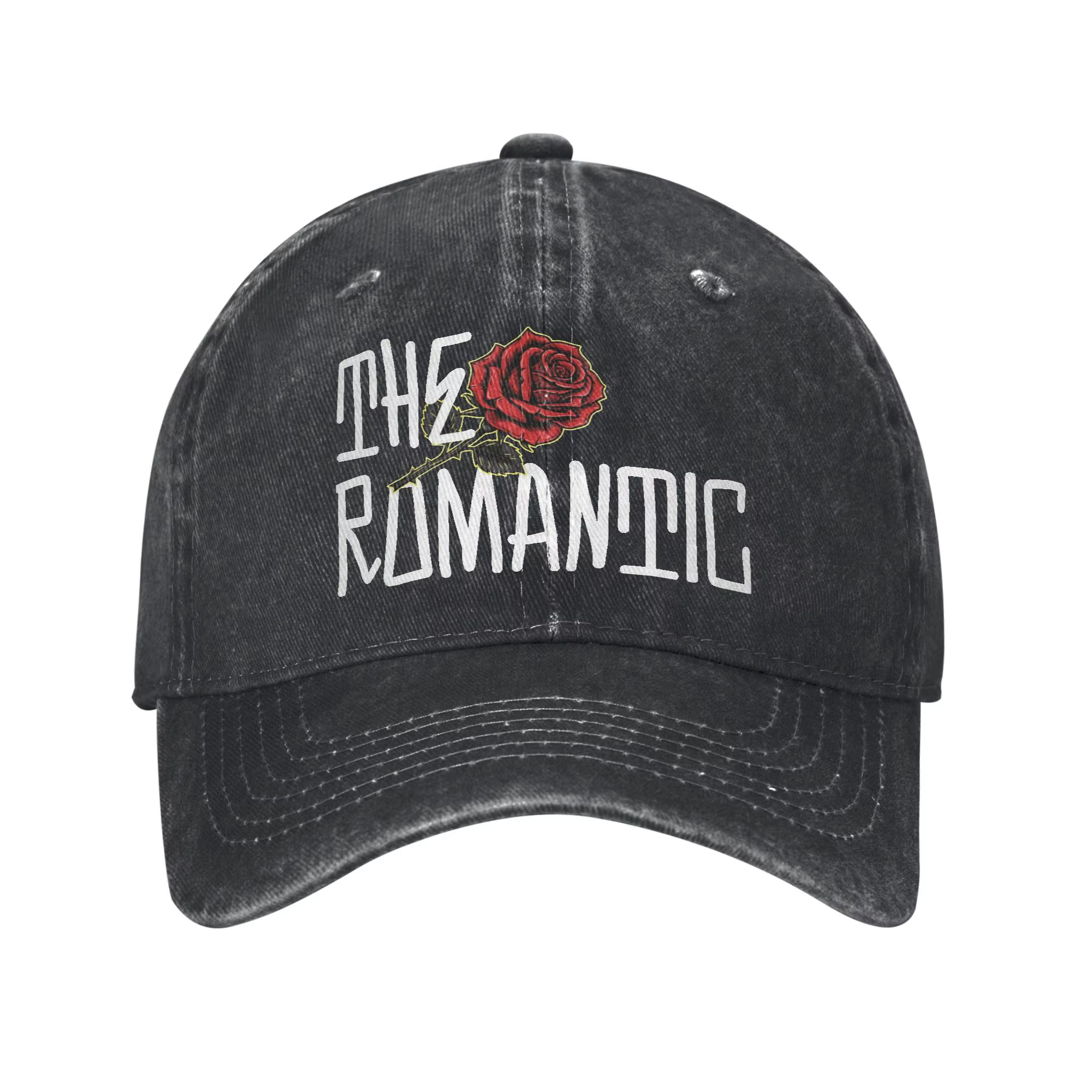 Casquettes imprimées Bruno Mars The Romantic Tour 2026 pour unisexe, en coton, style camionneur, déc