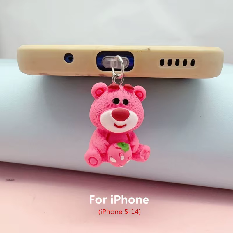 Potdemiel Lotso bouchon anti-poussière pour téléphone adapté pour iPhone pour Samsung Type-C Interfa