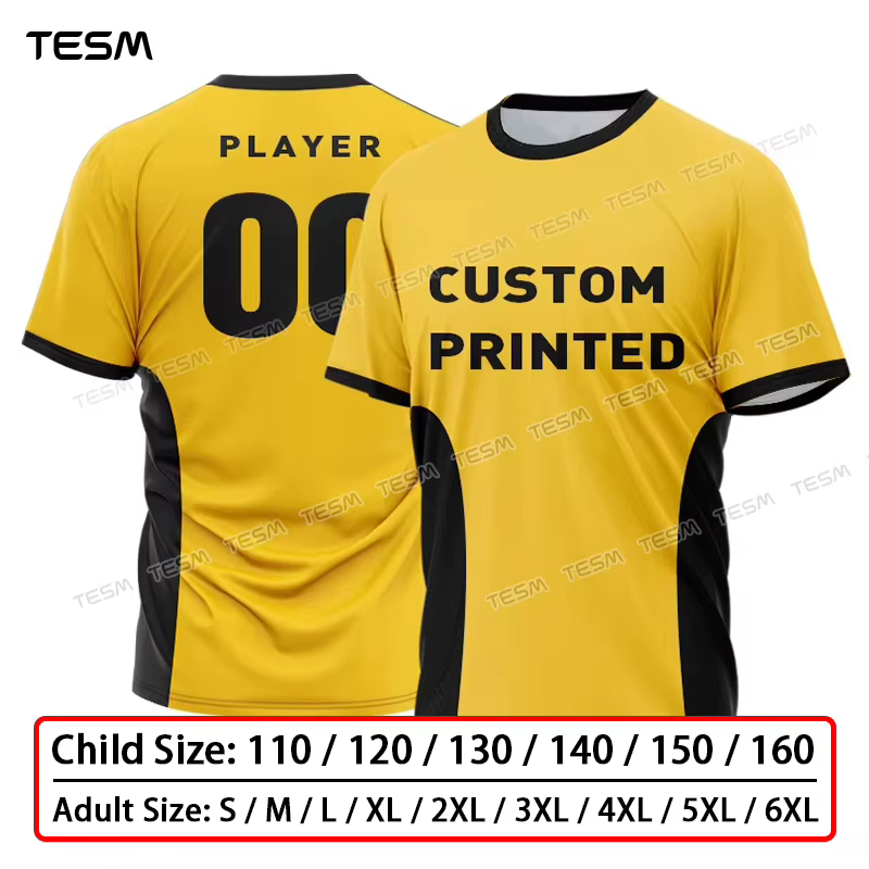 TESM T-Shirt personnalisé sport respirant maille à manches courtes Logo personnalisé extérieur décon
