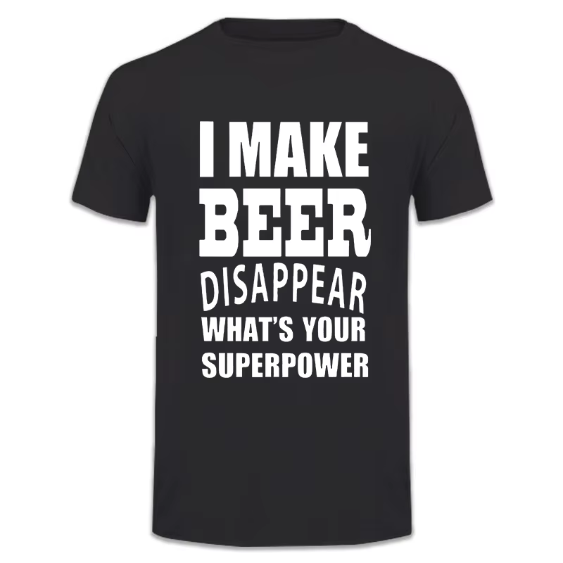 T-shirt à manches courtes I Make Beer Disappear What's Your Smile Power, cadeau d'anniversaire drôle