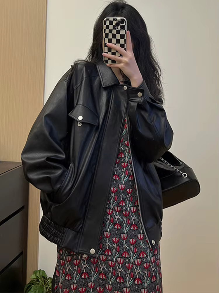 Lautaro-Veste en similicuir imperméable pour femme, vêtements de printemps et d'automne, respirante,