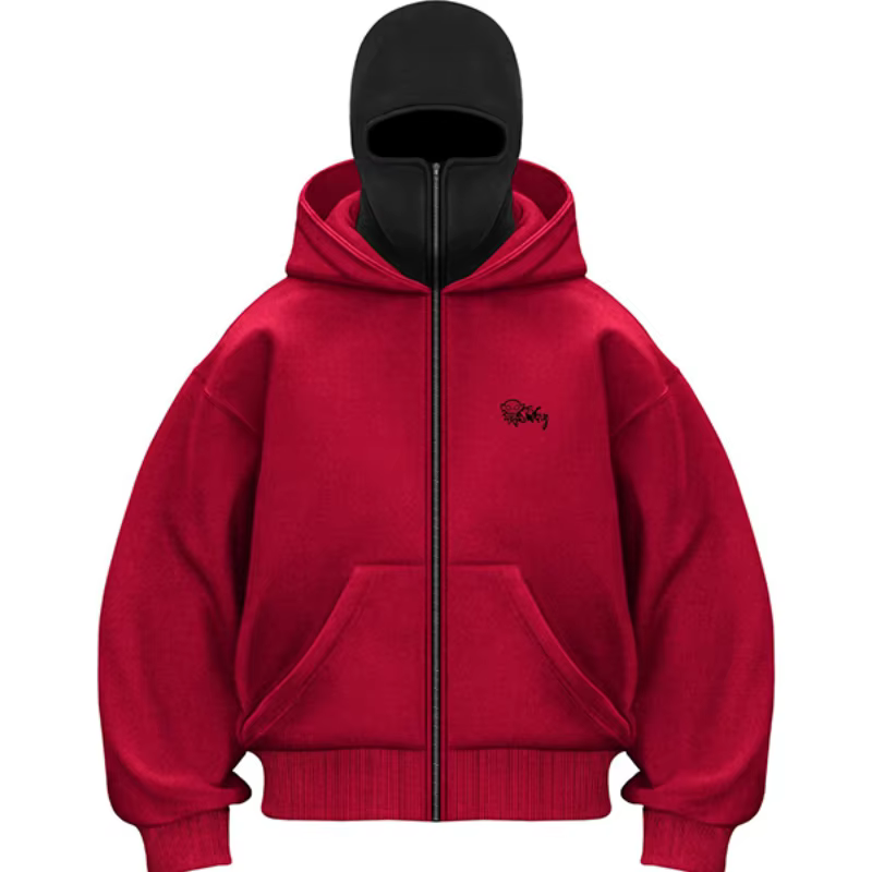 Y2K Ninja Harajuku sweat à capuche zippé chaud Double couche veste froide à la mode motif brodé fran