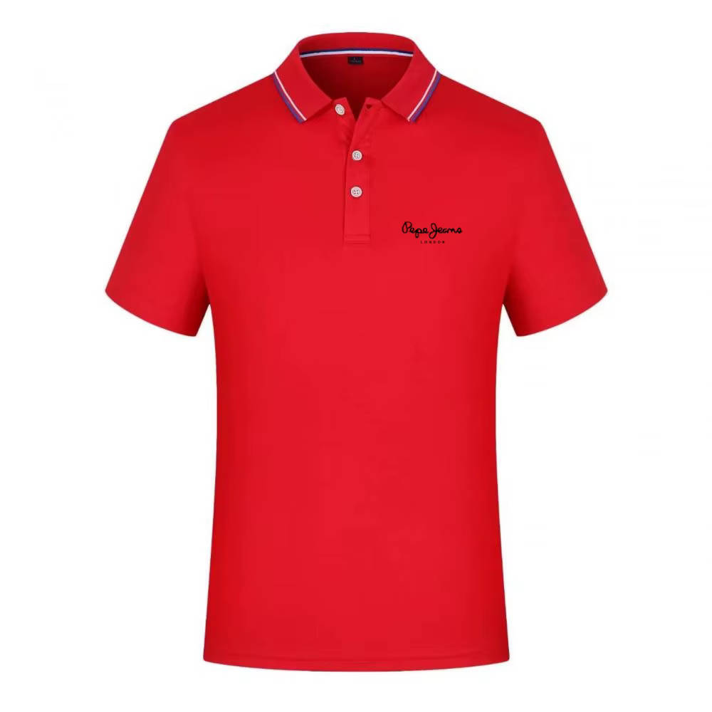 Polo homme à séchage rapide avec logo Pepe Jeans, col côtelé, bordure rayée, coupe ajustée, manches 
