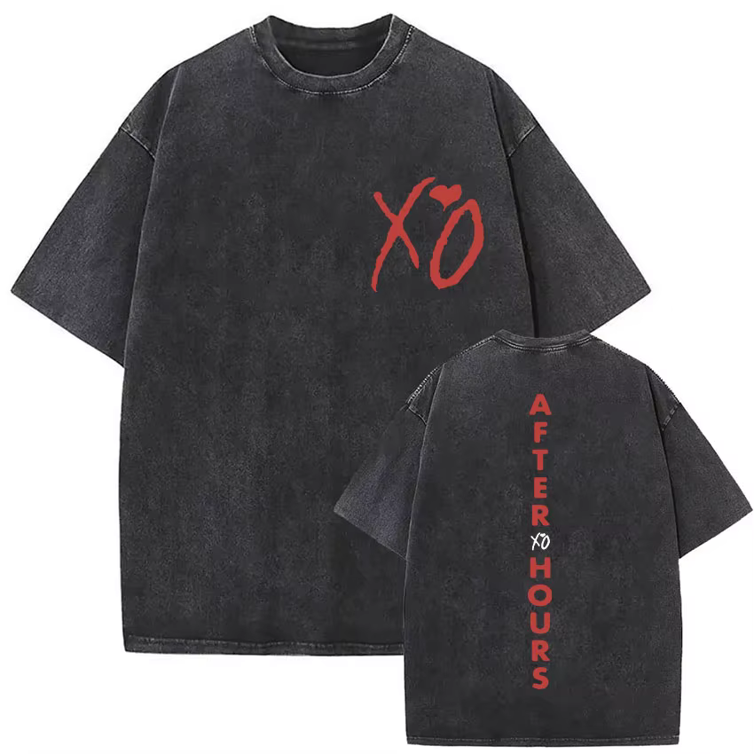 T-shirt délavé The Weeknd XO Tour pour homme et femme, en coton, style Y2K, vintage, respirant, à ma