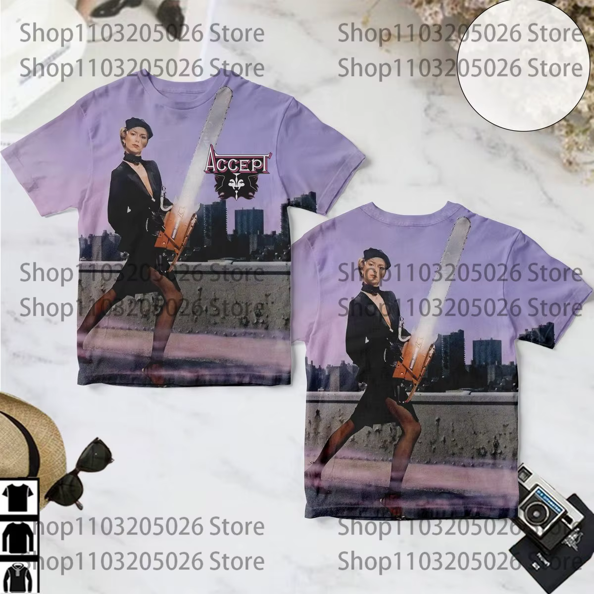 T-shirt classique Accept Album Rock imprimé 3D unisexe streetwear homme femme tendance hip-hop tee-s