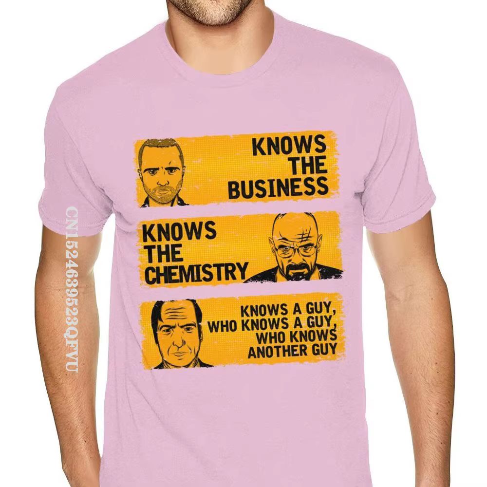 T-Shirt rouge pour hommes, Style Punk, Kawaii, Breaking Bad, graphique anglais
