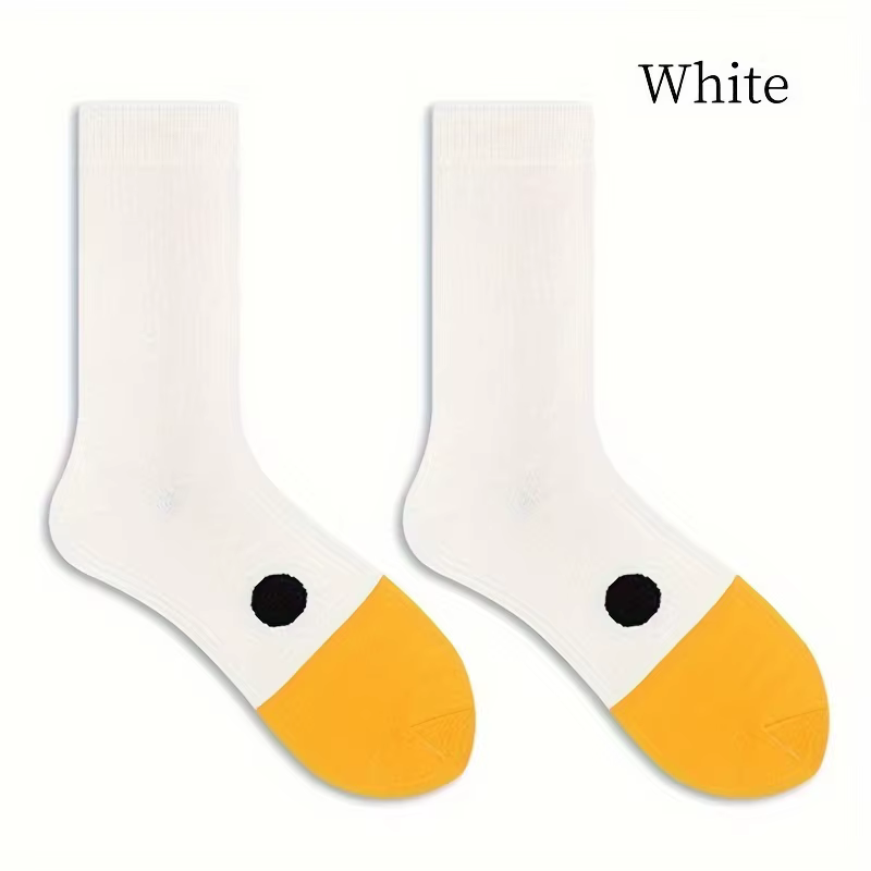 1 paire de chaussettes de sport en coton amusantes et originales à motif tête d'oie, chaussettes déc