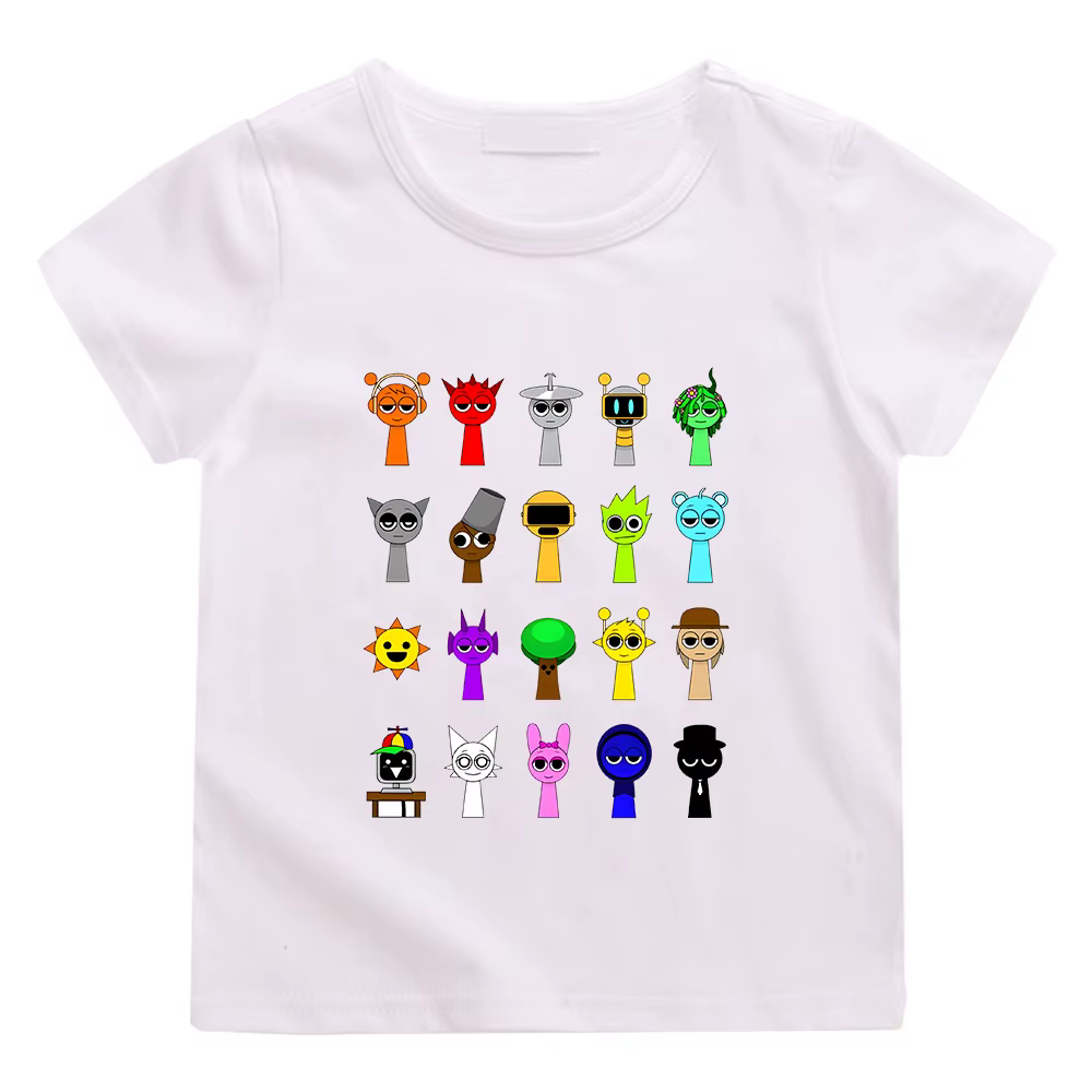 T-shirt d'été à manches courtes pour enfants, décontracté, avec personnage de dessin animé imprimé, 