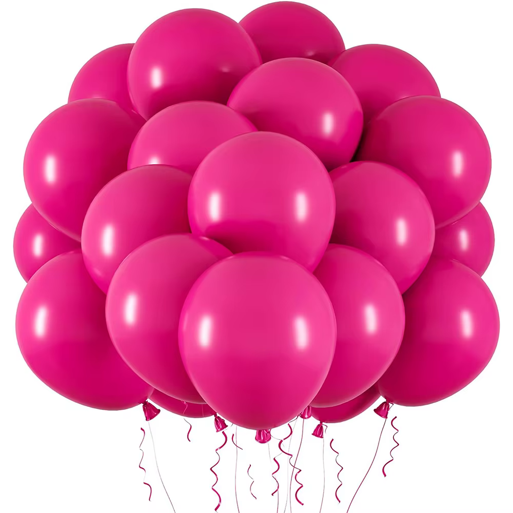 Ballons de fête en Latex rose vif 5/10/12 pouces, ballon rétro rose rouge, décoration de fête d'anni