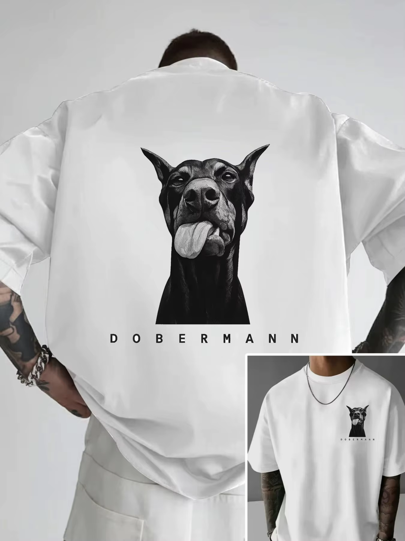 Nouveau T-shirt Homme Doberman Été 2026 – T-shirt Imprimé Col Rond Unisexe de Haute Qualité, Style T