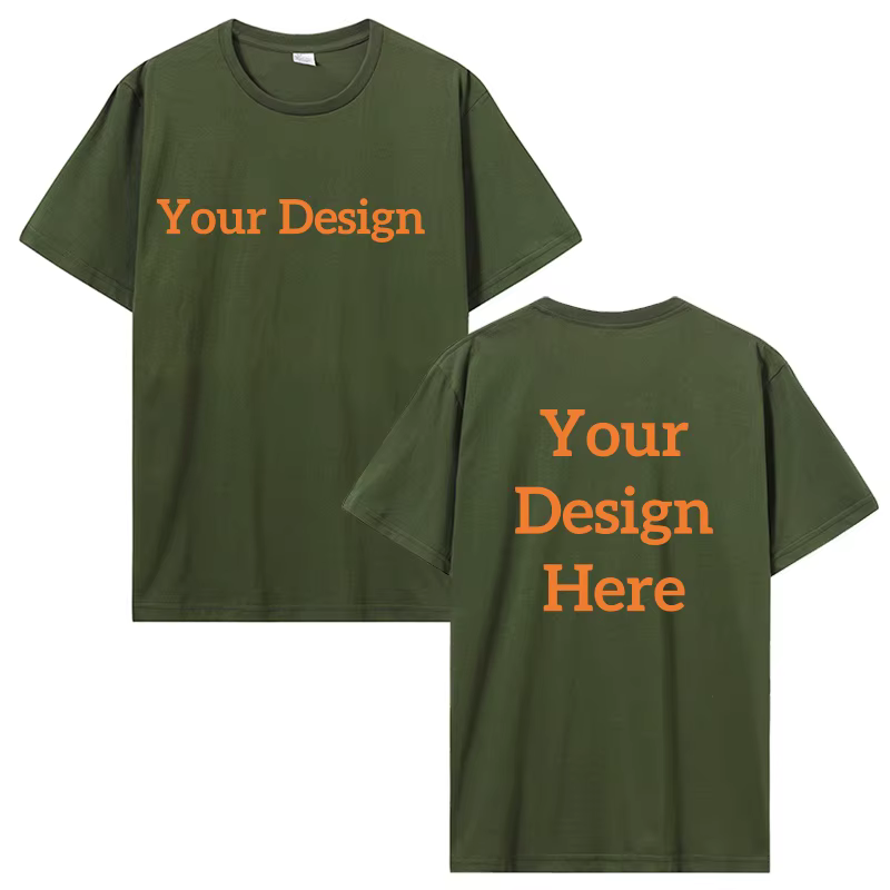 T-shirt en coton pour homme, personnalisez votre design ici, texte personnalisé, ajoutez votre propr