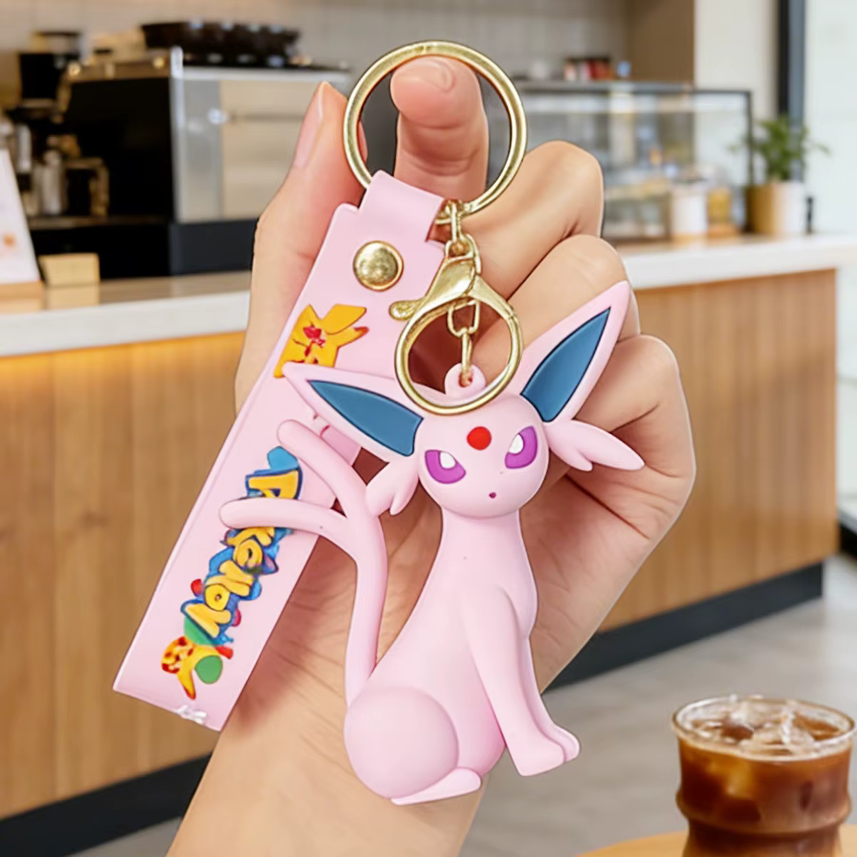 Porte-clés Famille Pokémon Eevee, Sac à Bandoulière Kawaii pour Fille, Accessoires Espeon Leafeon Gl