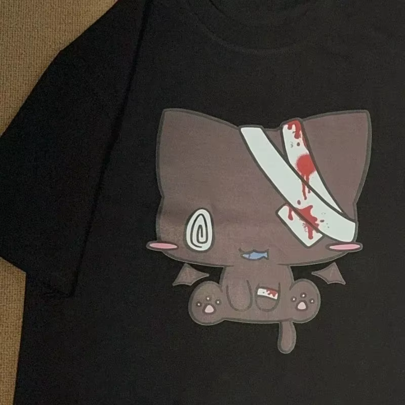 T-shirts pour femmes, imprimés de dessins animés, drôles, pour couples, manches courtes, col rond, s