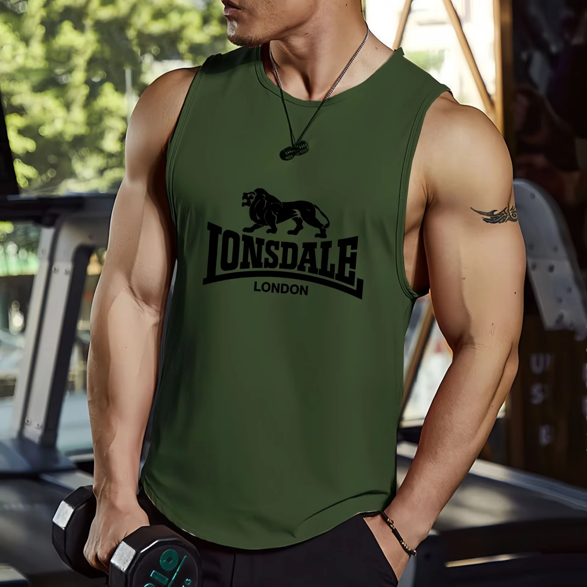 T-shirt et gilet pour homme imprimés en 3D Lion Lonsdale 2026, style décontracté tendance été, stree
