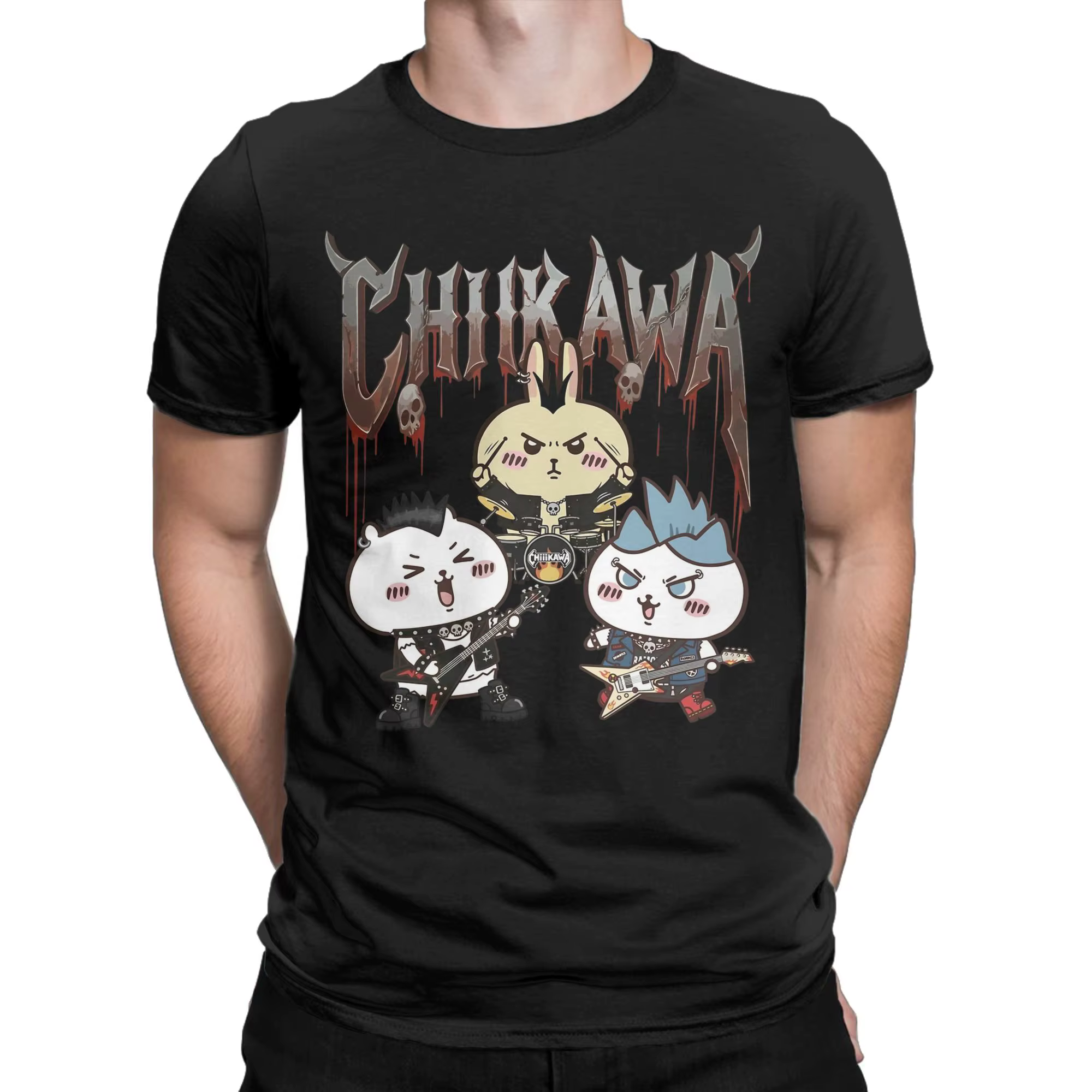 Chiikawas rock band T-Shirt pour hommes