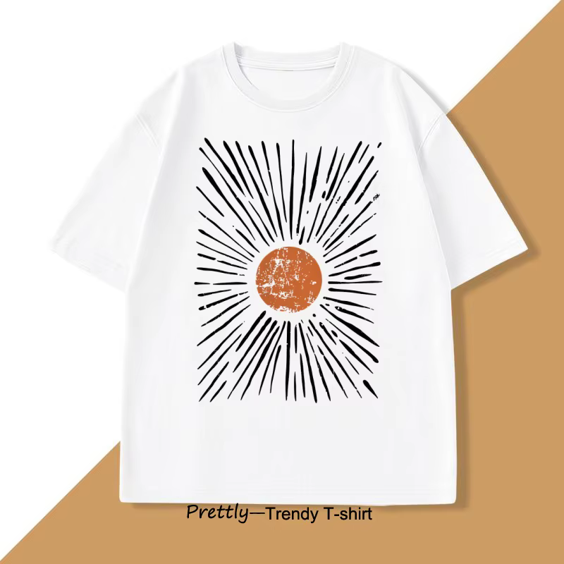 Sunburst Vintage T-Shirt hommes femmes surdimensionné