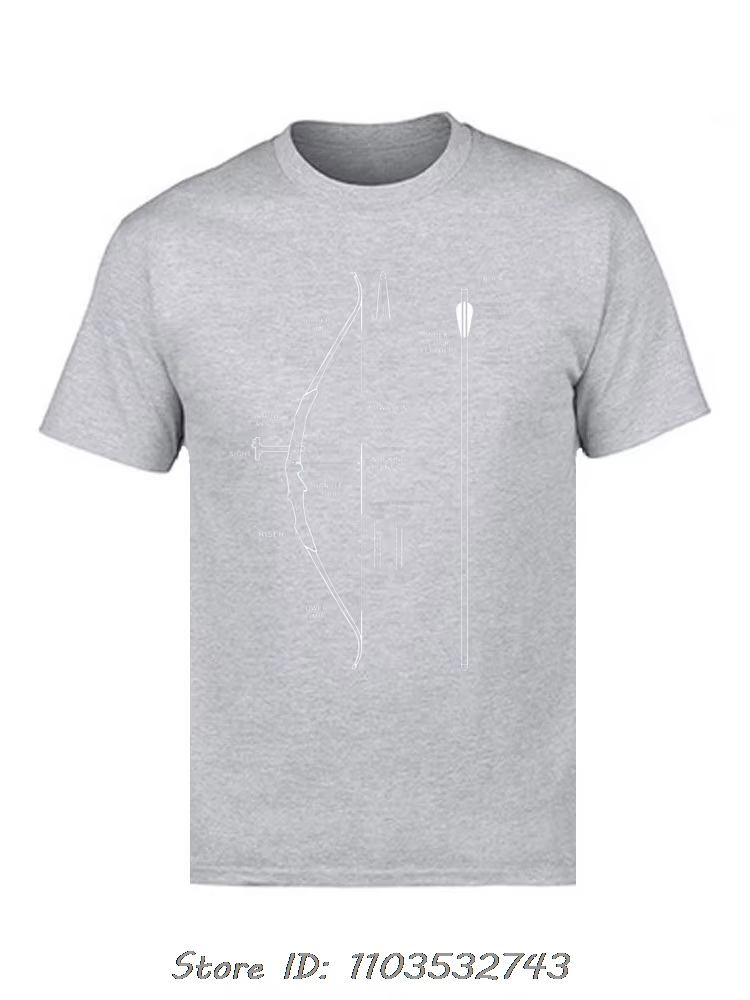 Illustration picturale image T-shirt arc composé tir à l'arc chasse anatomie hommes vêtements Fitness