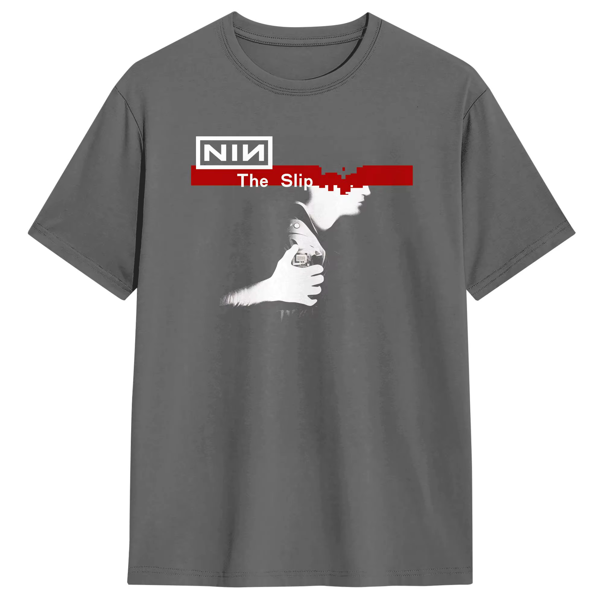 T-shirt humoristique en coton à manches courtes et col rond pour homme