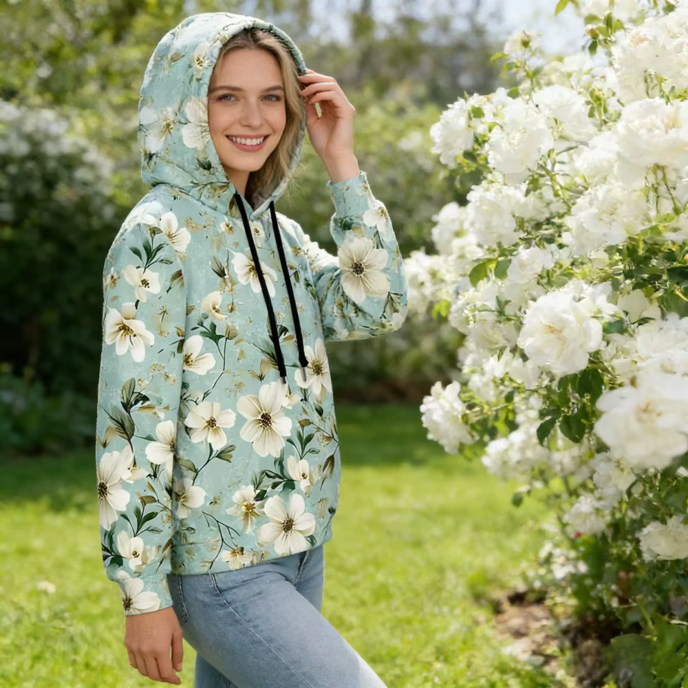 Sweat à capuche bleu clair pour femmes